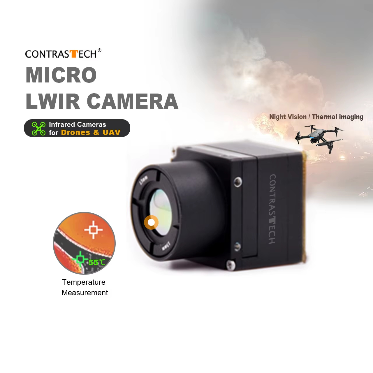 640x512 LWIR Shutterless Radio - đánh giá và giá Thermal Imager Drone Gimbal