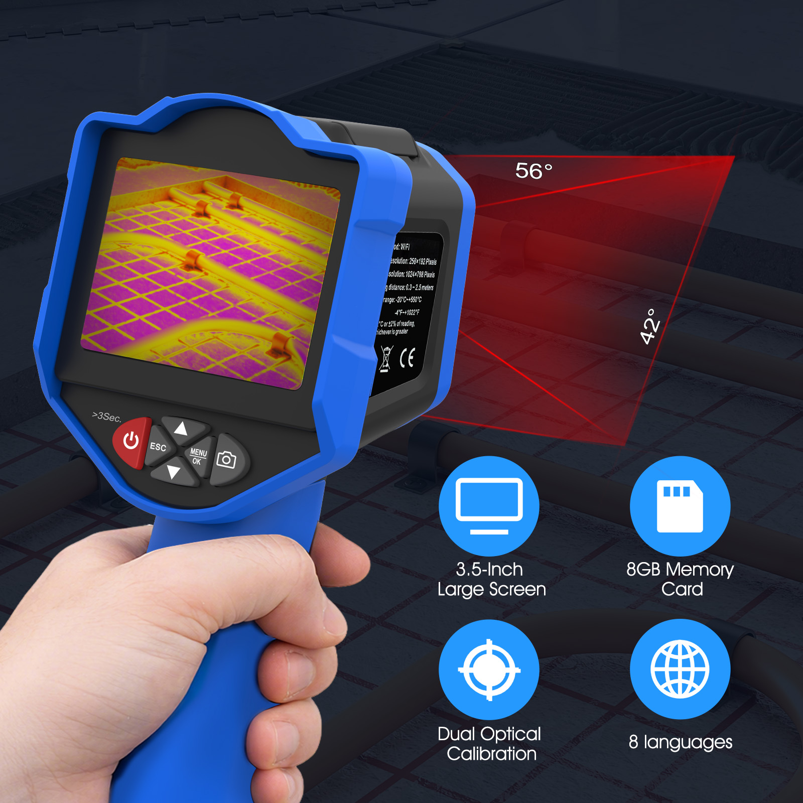 HoldPeak Thermal Imaging Camer - đánh giá và giá Thermal Imaging Camera 256X192